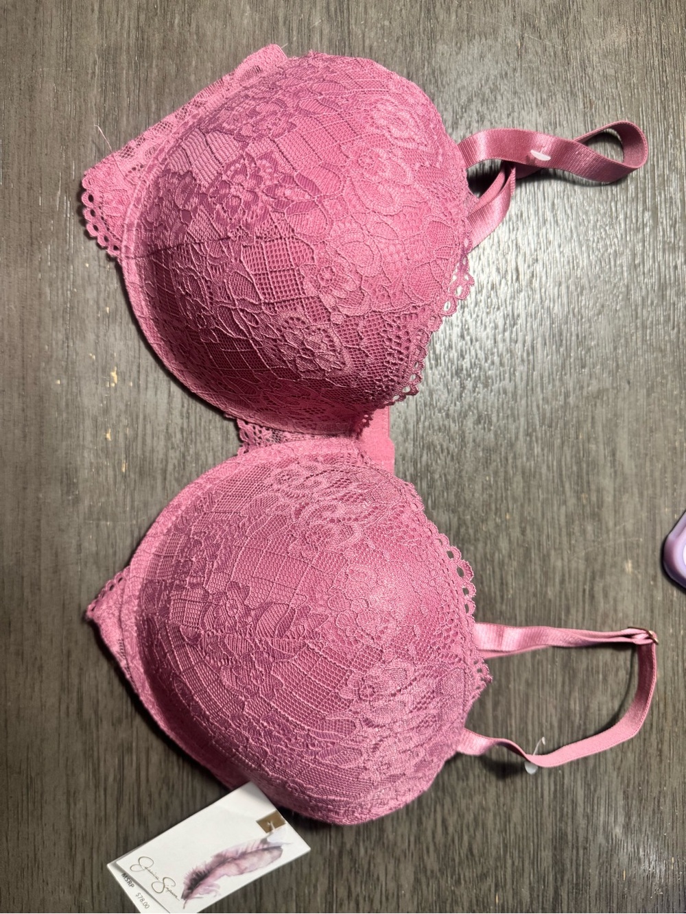 Jessica Simpson dusty rose Lace Push-Up Bra size 38C NWT - Picture 6 of 8
